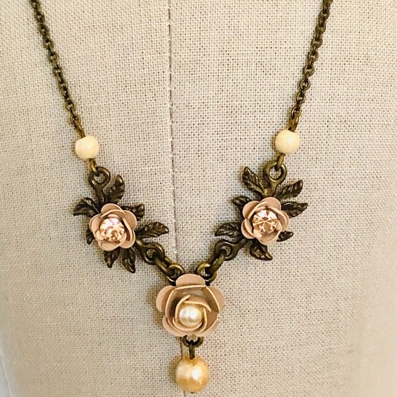 Vintage Designer Negrin Rose Necklace - Picture 8 of 11